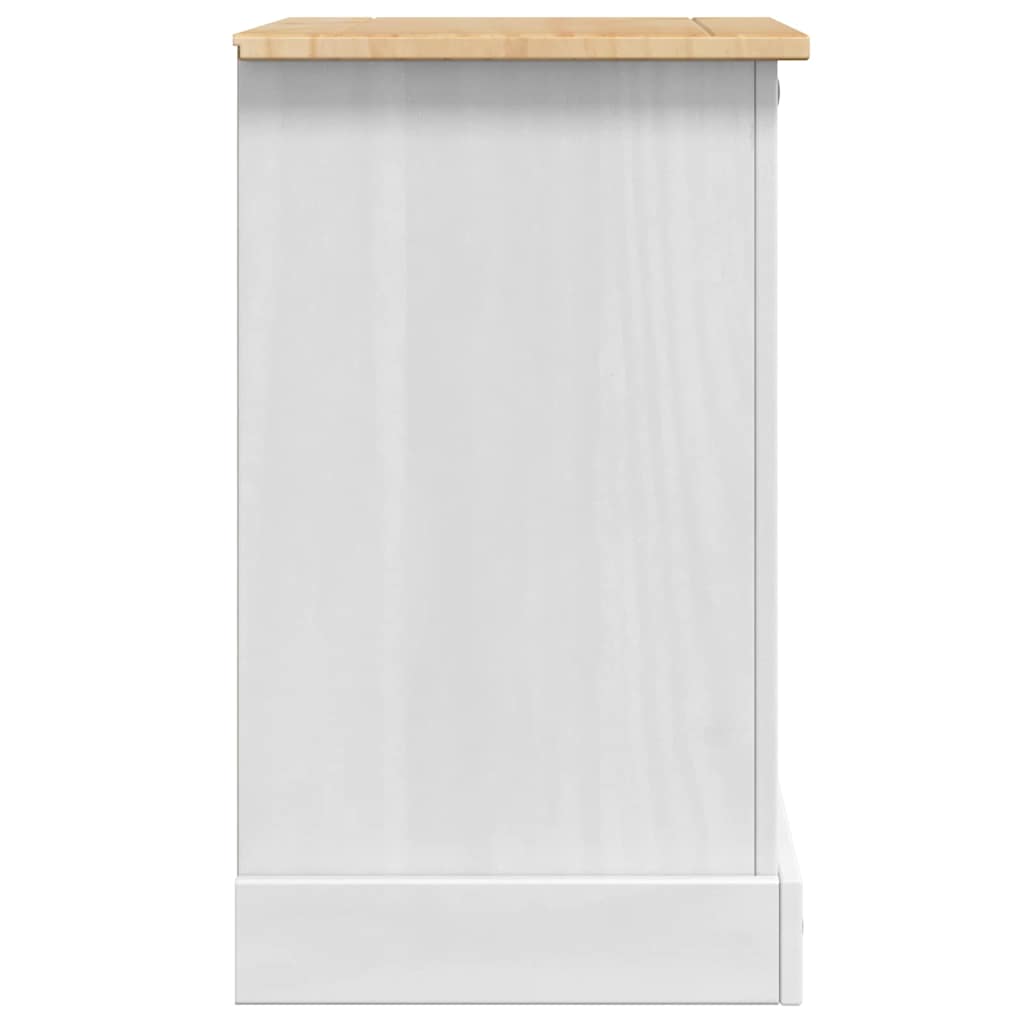 vidaXL Stolik nocny Corona Biały 53 x 39 x 66 cm Lite drewno sosnowe