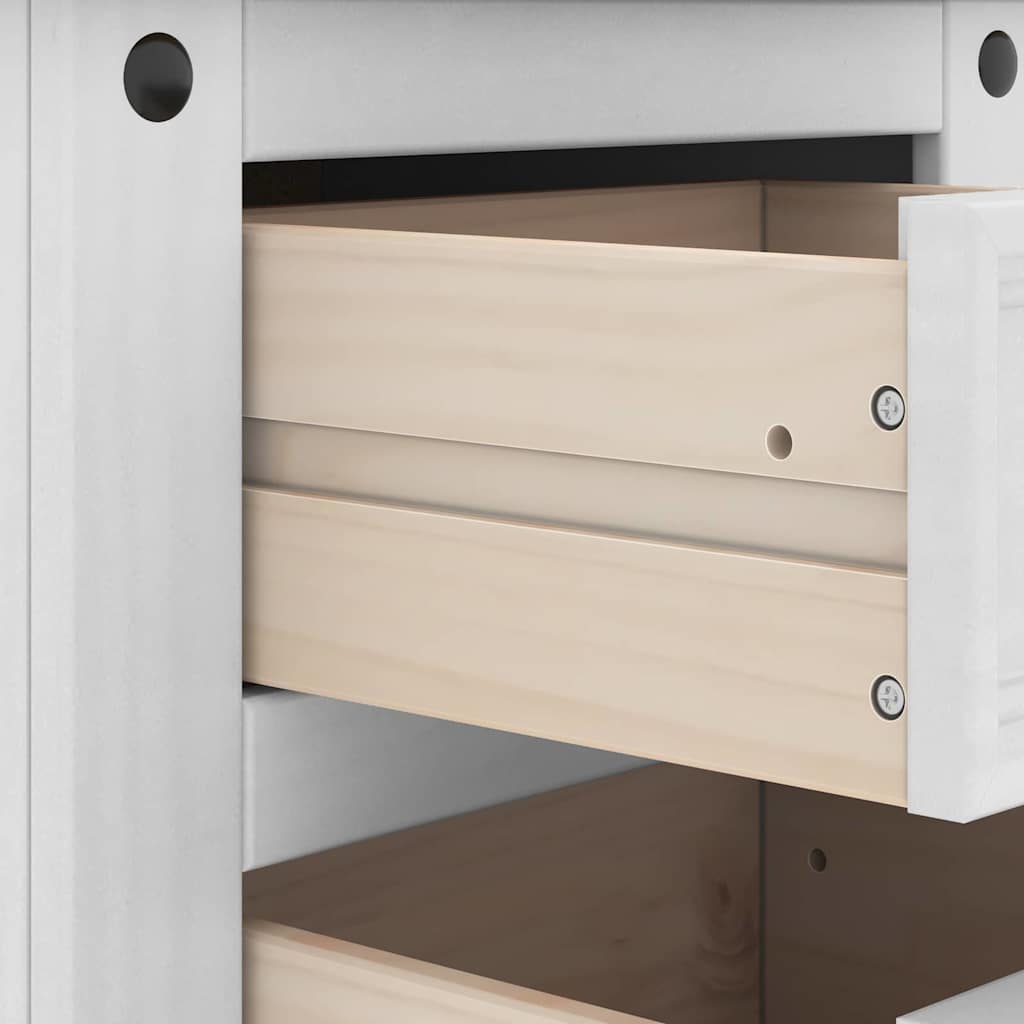 vidaXL Stolik nocny Corona Biały 53 x 39 x 84 cm Lite drewno sosnowe
