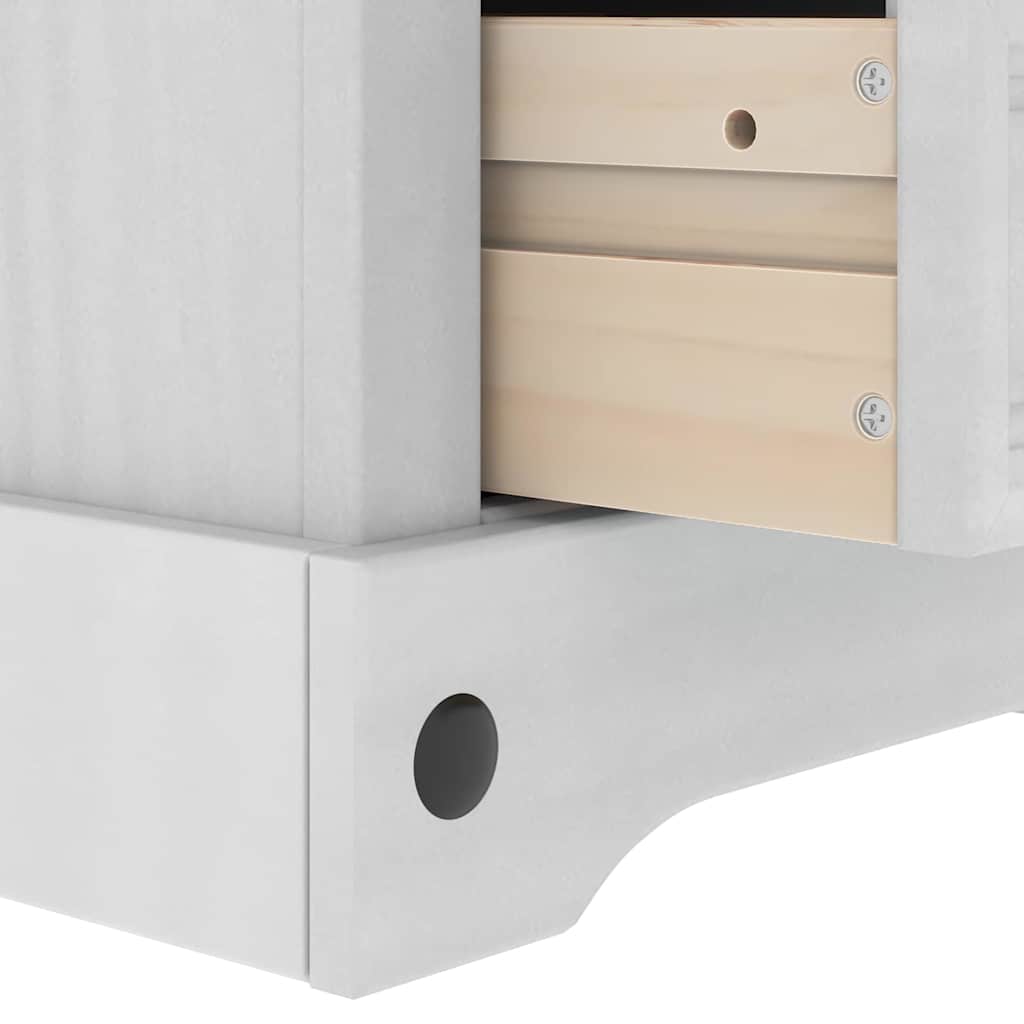 vidaXL Stolik nocny Corona Biały 53 x 39 x 84 cm Lite drewno sosnowe