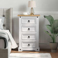 vidaXL Stolik nocny Corona Biały 53 x 39 x 84 cm Lite drewno sosnowe