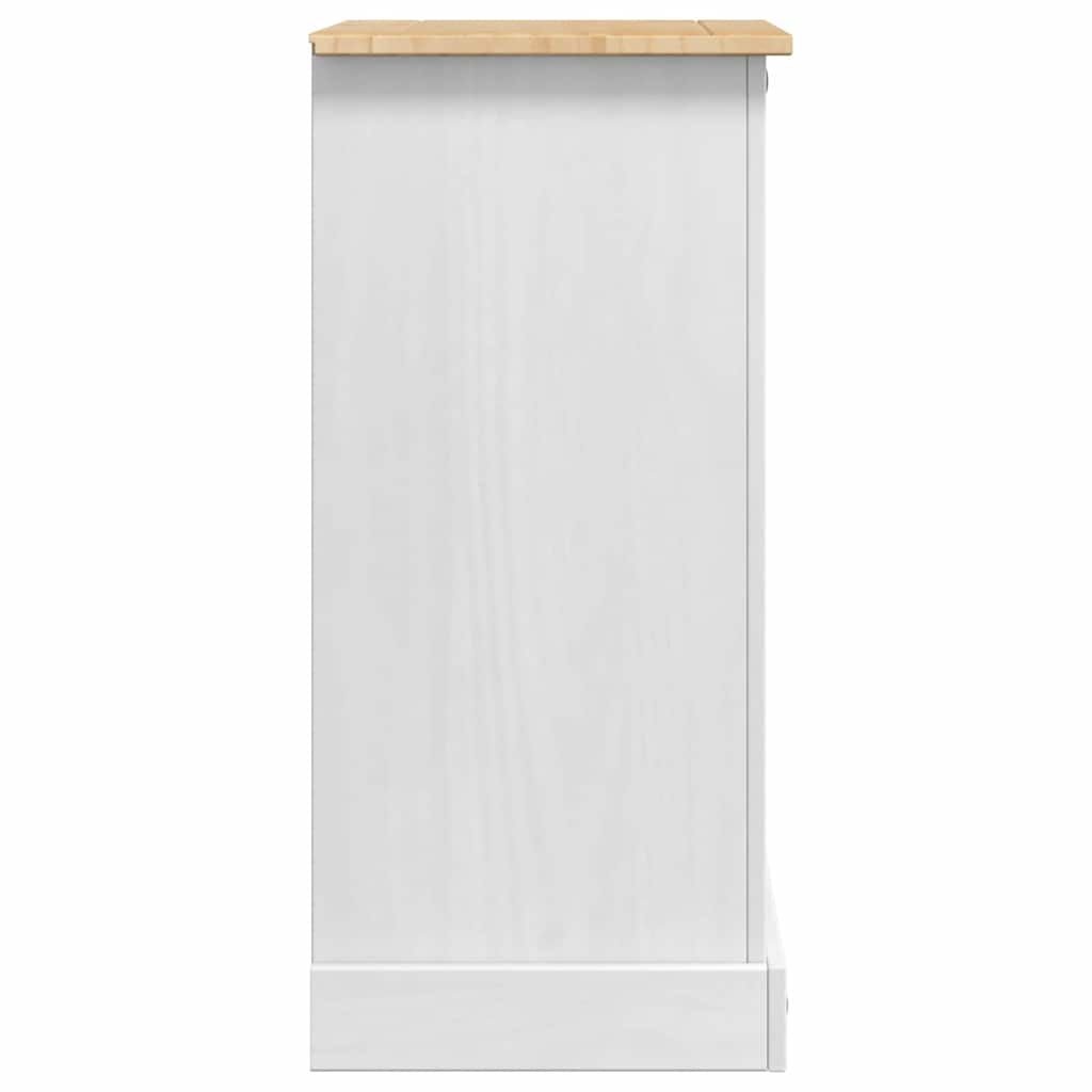 vidaXL Stolik nocny Corona Biały 53 x 39 x 84 cm Lite drewno sosnowe