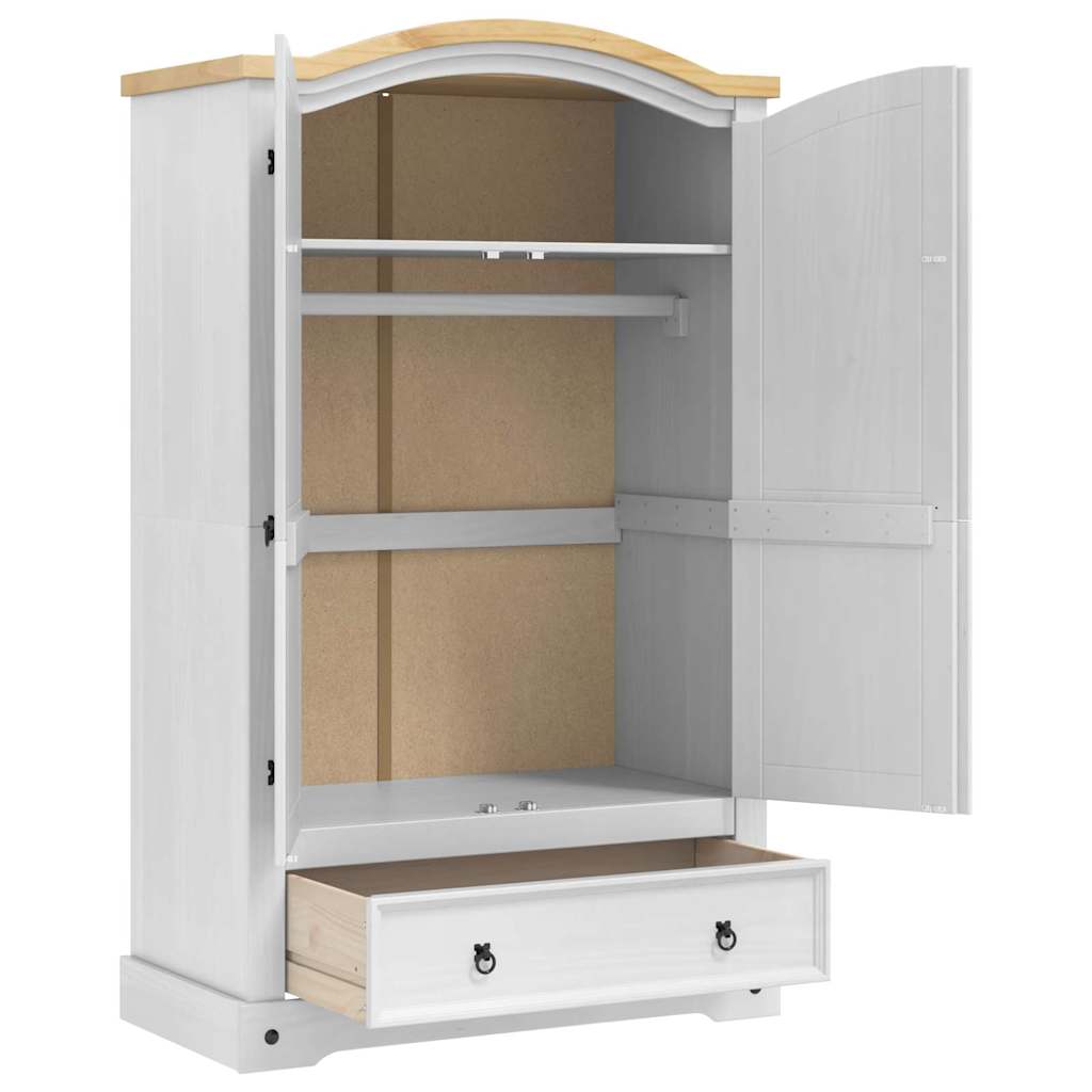 vidaXL Garderoba Corona Biały 101 x 52 x 170 cm Lite drewno sosnowe