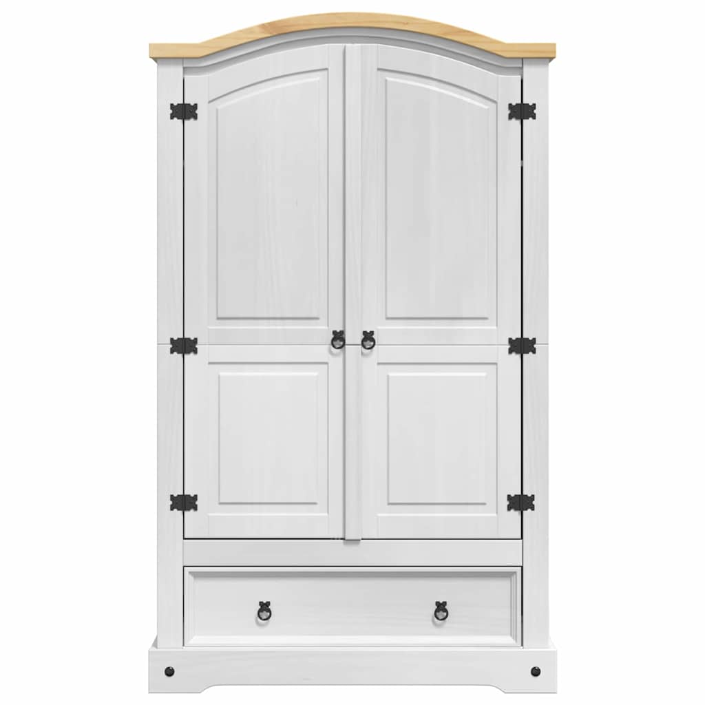 vidaXL Garderoba Corona Biały 101 x 52 x 170 cm Lite drewno sosnowe