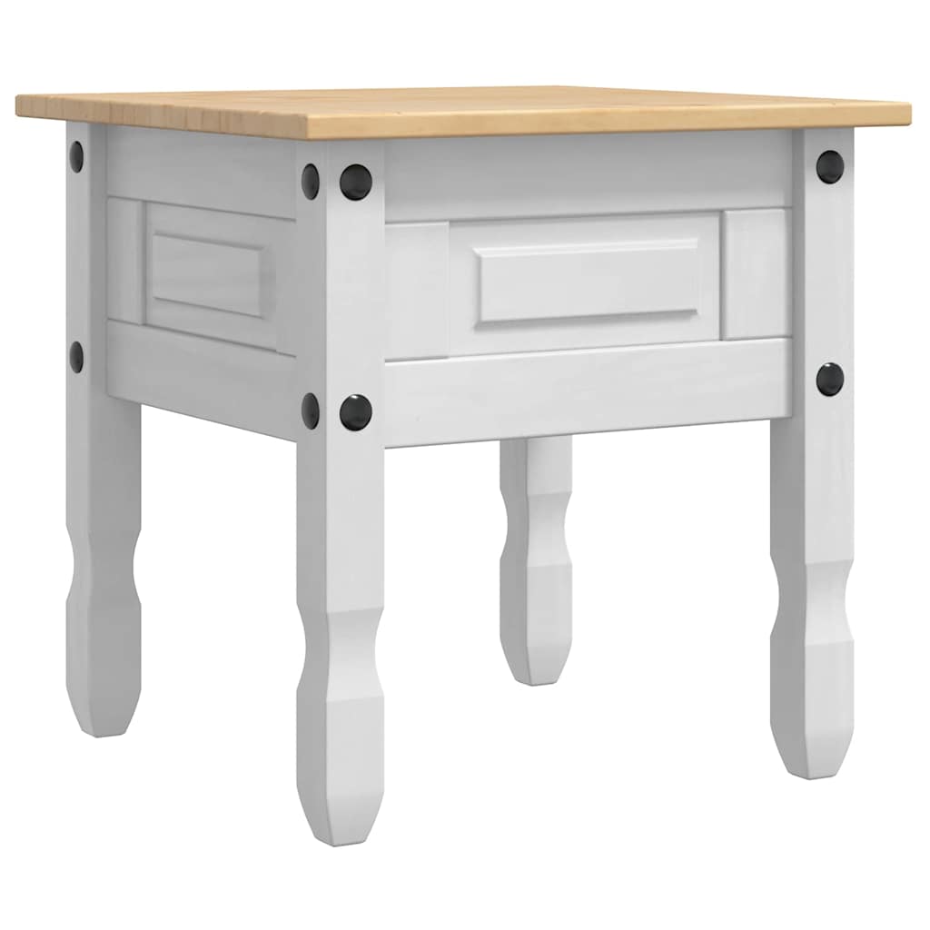 vidaXL Stolik końcowy Corona Biały 50 x 50 x 50 cm Lite drewno sosnowe