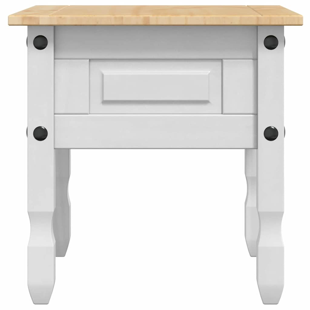 vidaXL Stolik końcowy Corona Biały 50 x 50 x 50 cm Lite drewno sosnowe