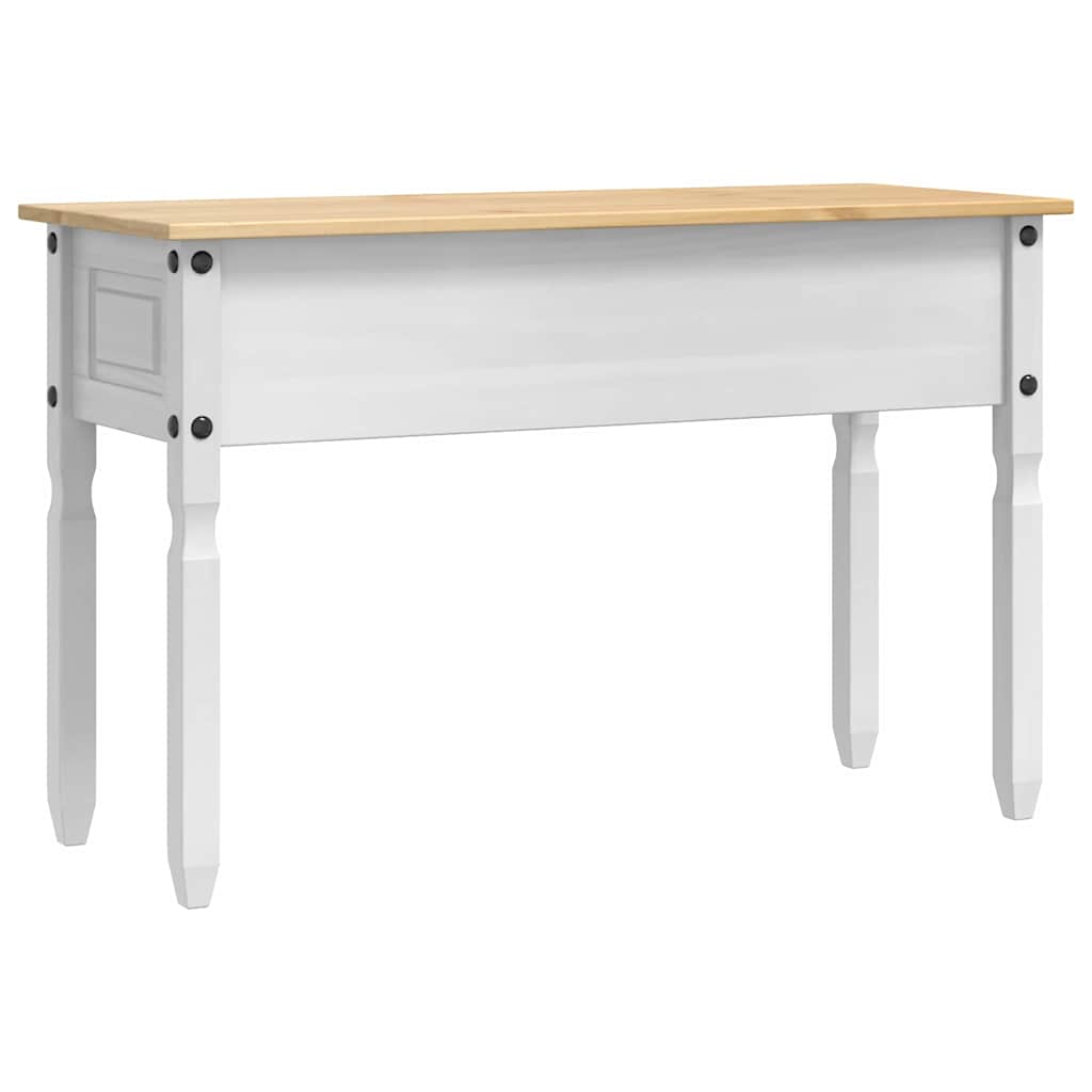vidaXL Stolik końcowy z szufladą Corona Biały 115 x 46 x 73 cm