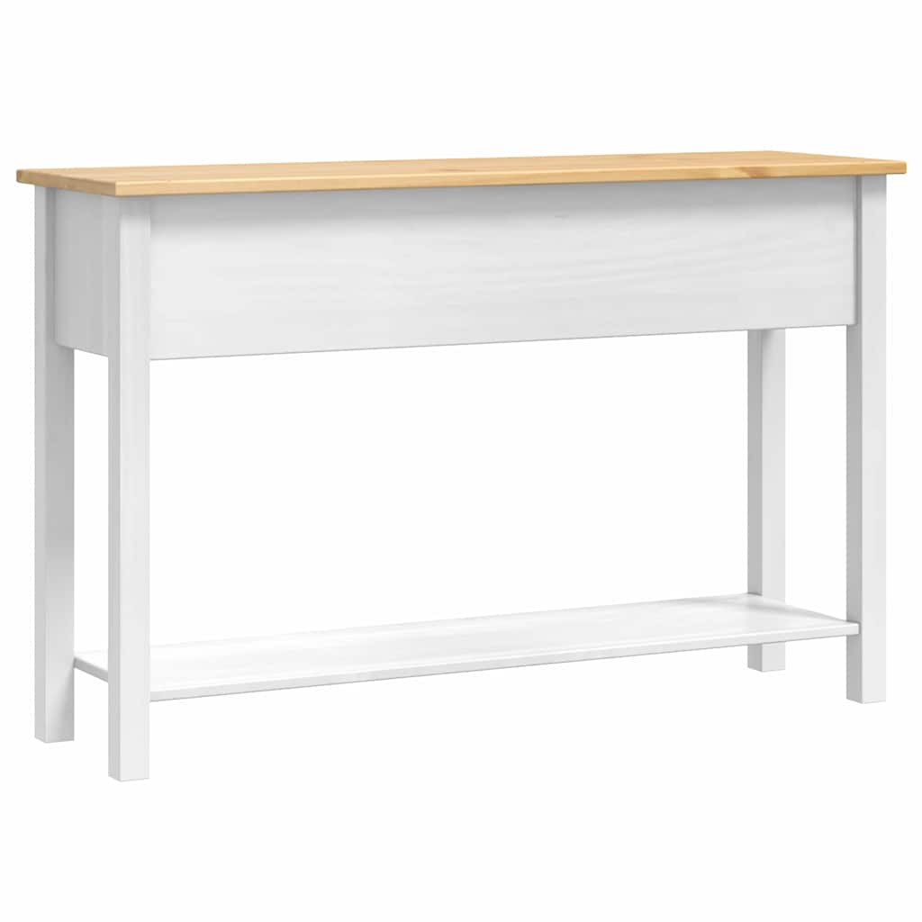 vidaXL Stolik końcowy z szufladą Corona Biały 114 x 34,5 x 73 cm