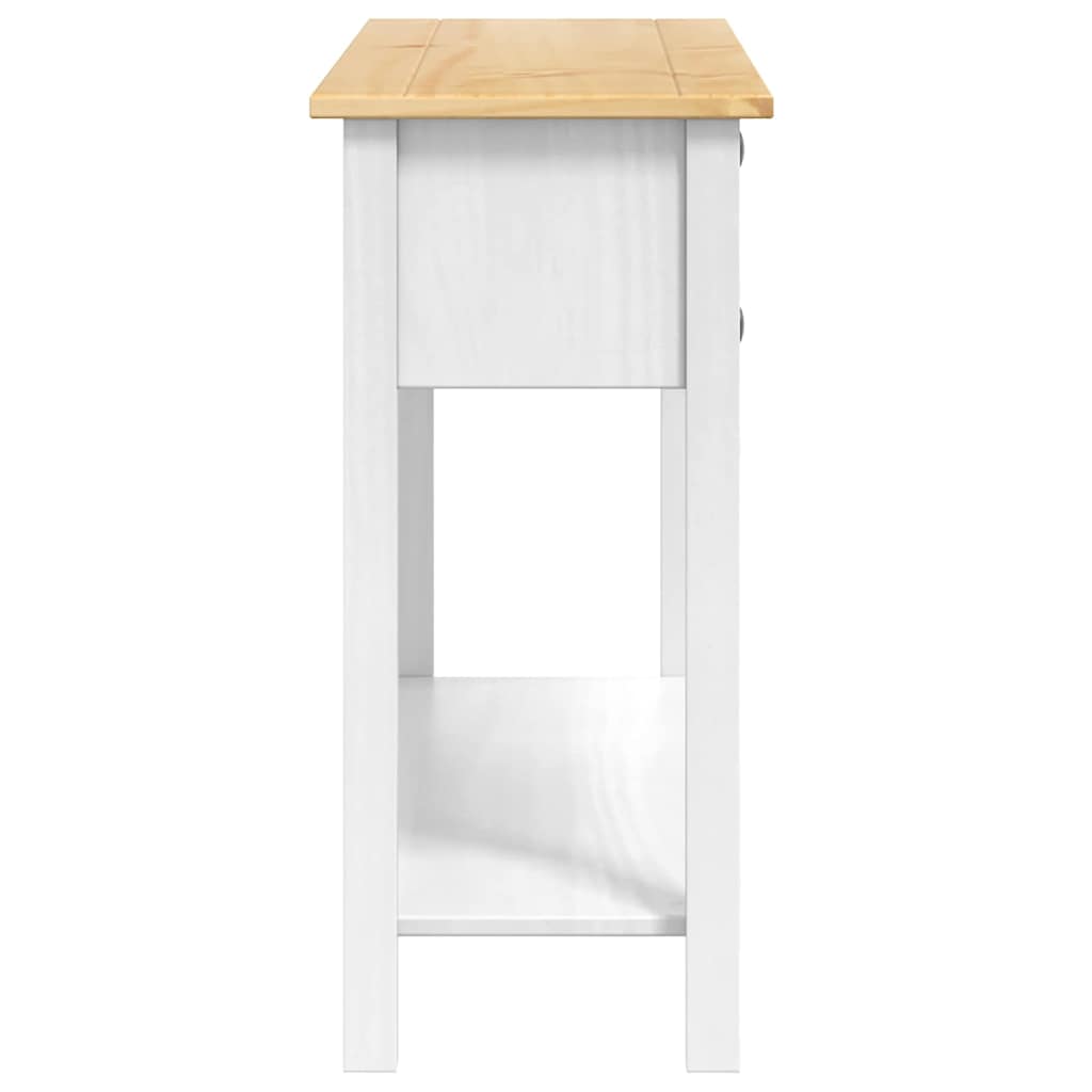 vidaXL Stolik końcowy z szufladą Corona Biały 114 x 34,5 x 73 cm