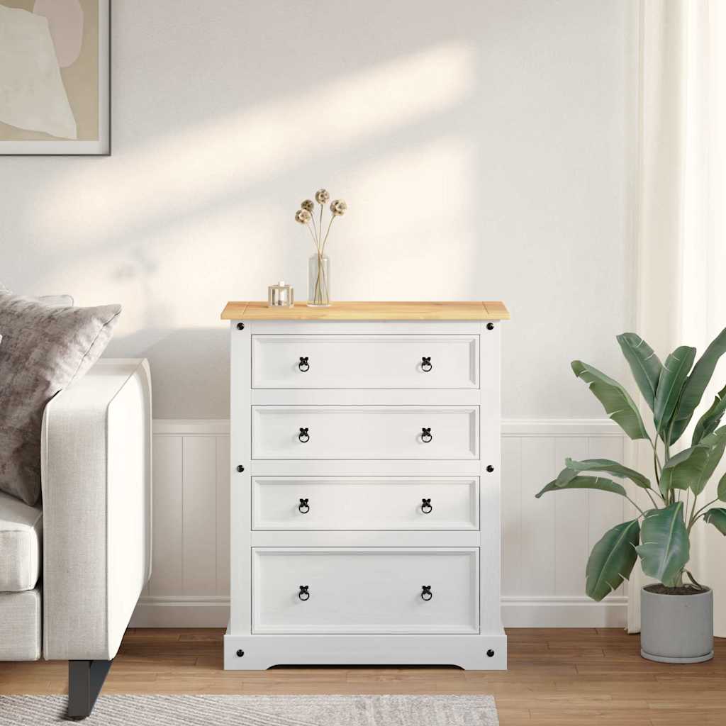 vidaXL Skrzynie do przechowywania Corona Biały 92 x 48 x 114 cm