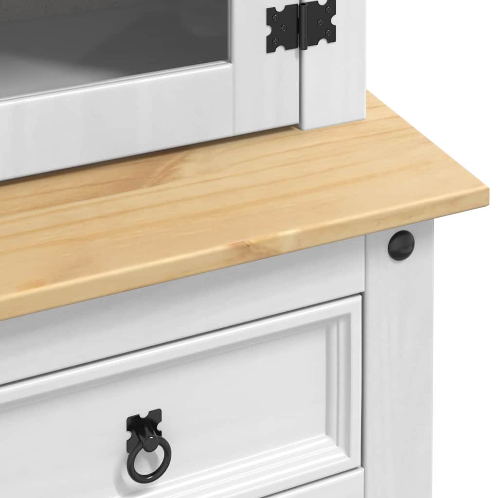 vidaXL Bufet Corona Biały 100 x 48,5 x 179 cm Lite drewno sosnowe