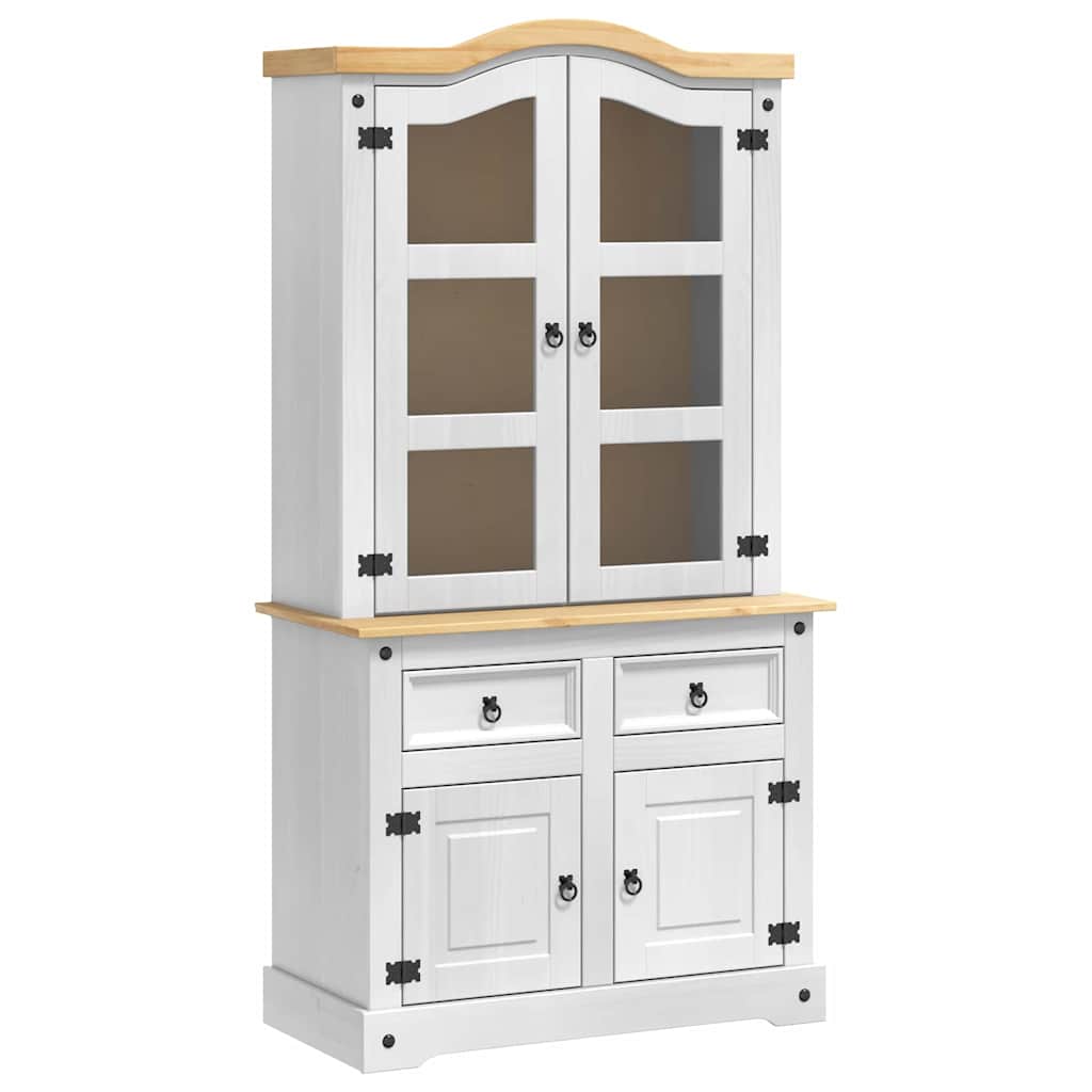 vidaXL Bufet Corona Biały 100 x 48,5 x 179 cm Lite drewno sosnowe