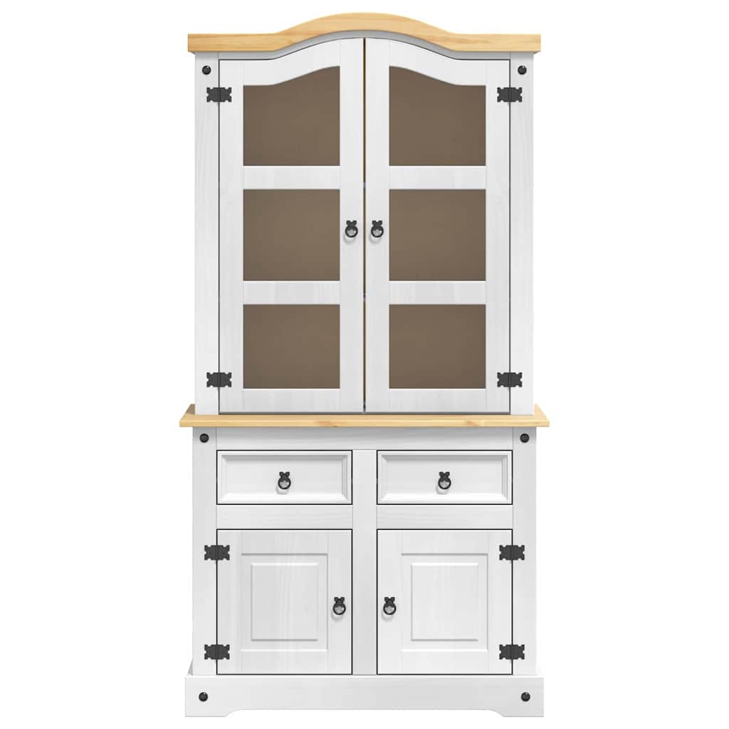 vidaXL Bufet Corona Biały 100 x 48,5 x 179 cm Lite drewno sosnowe