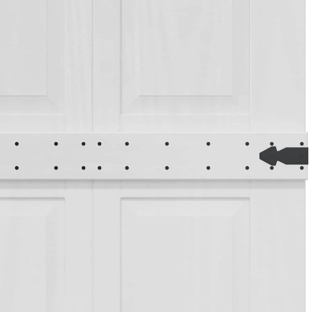 vidaXL Drzwi do stodoły Corona Biały 70 x 210 cm Lite drewno sosnowe