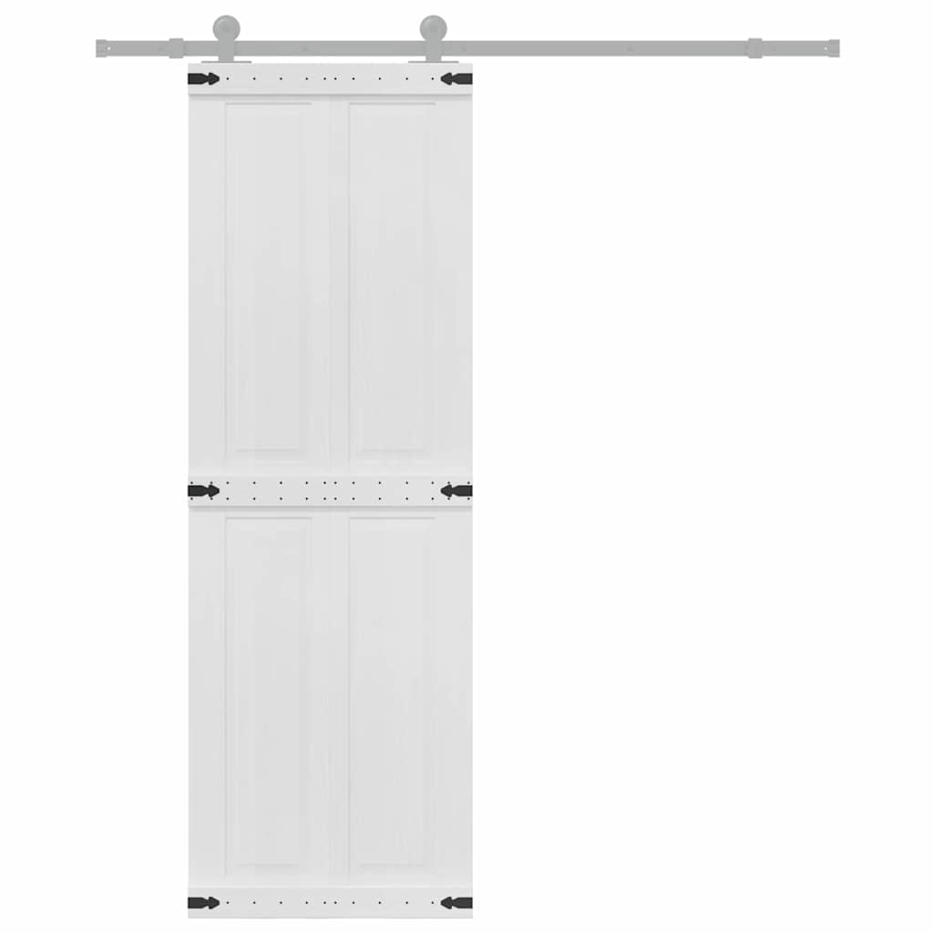 vidaXL Drzwi do stodoły Corona Biały 70 x 210 cm Lite drewno sosnowe