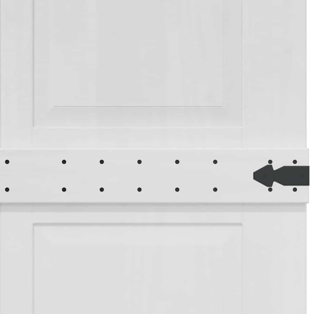 vidaXL Drzwi do stodoły Corona Biały 80 x 210 cm Lite drewno sosnowe