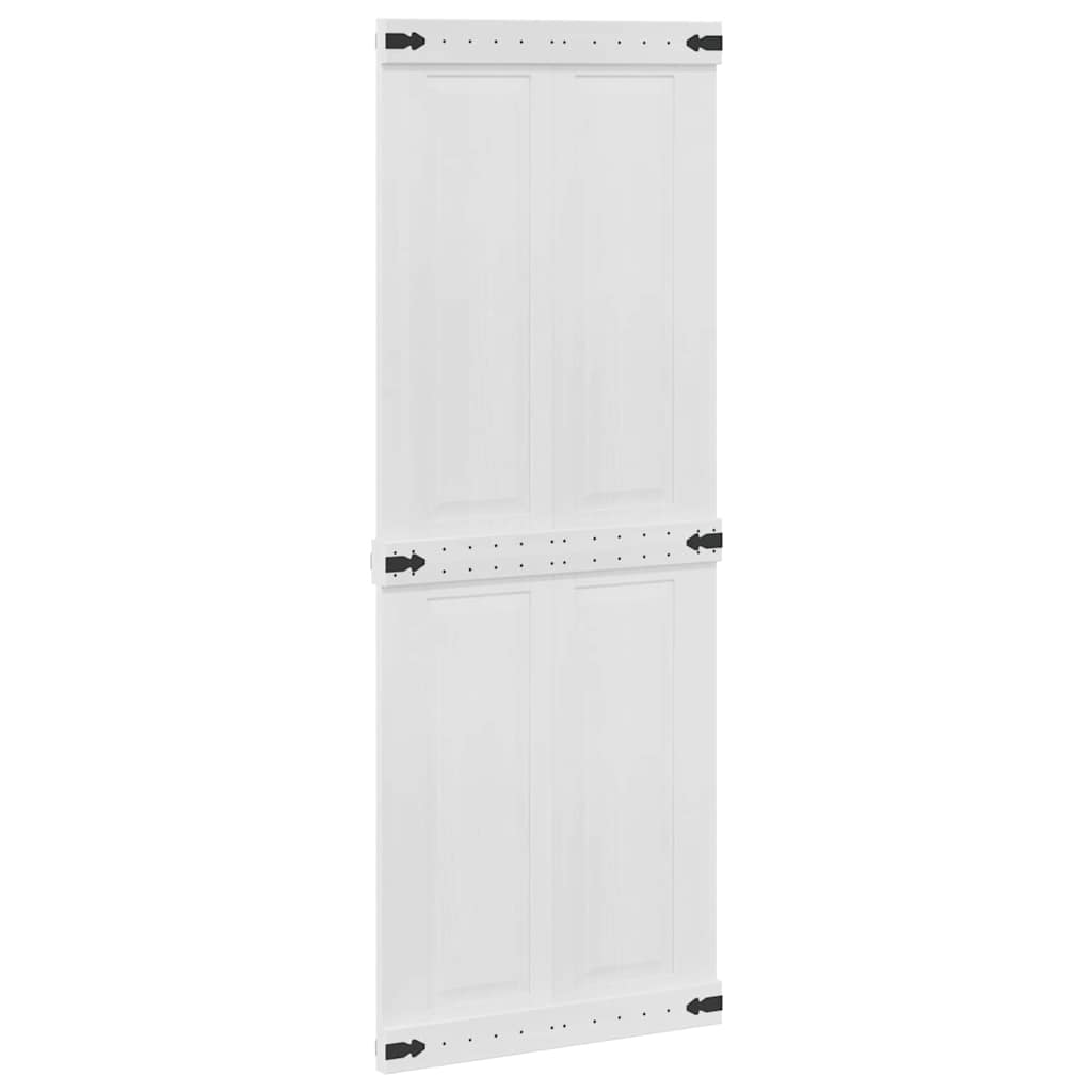 vidaXL Drzwi do stodoły Corona Biały 80 x 210 cm Lite drewno sosnowe