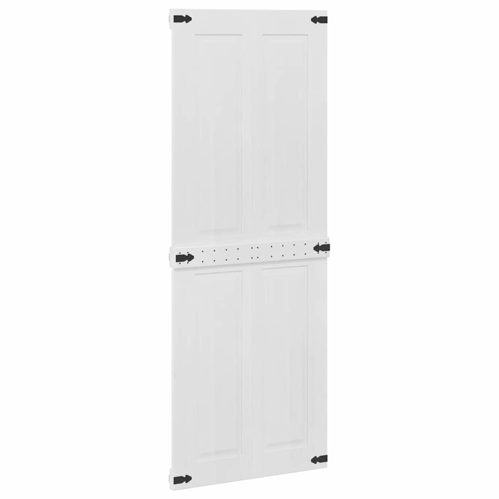 vidaXL Drzwi do stodoły Corona Biały 80 x 210 cm Lite drewno sosnowe