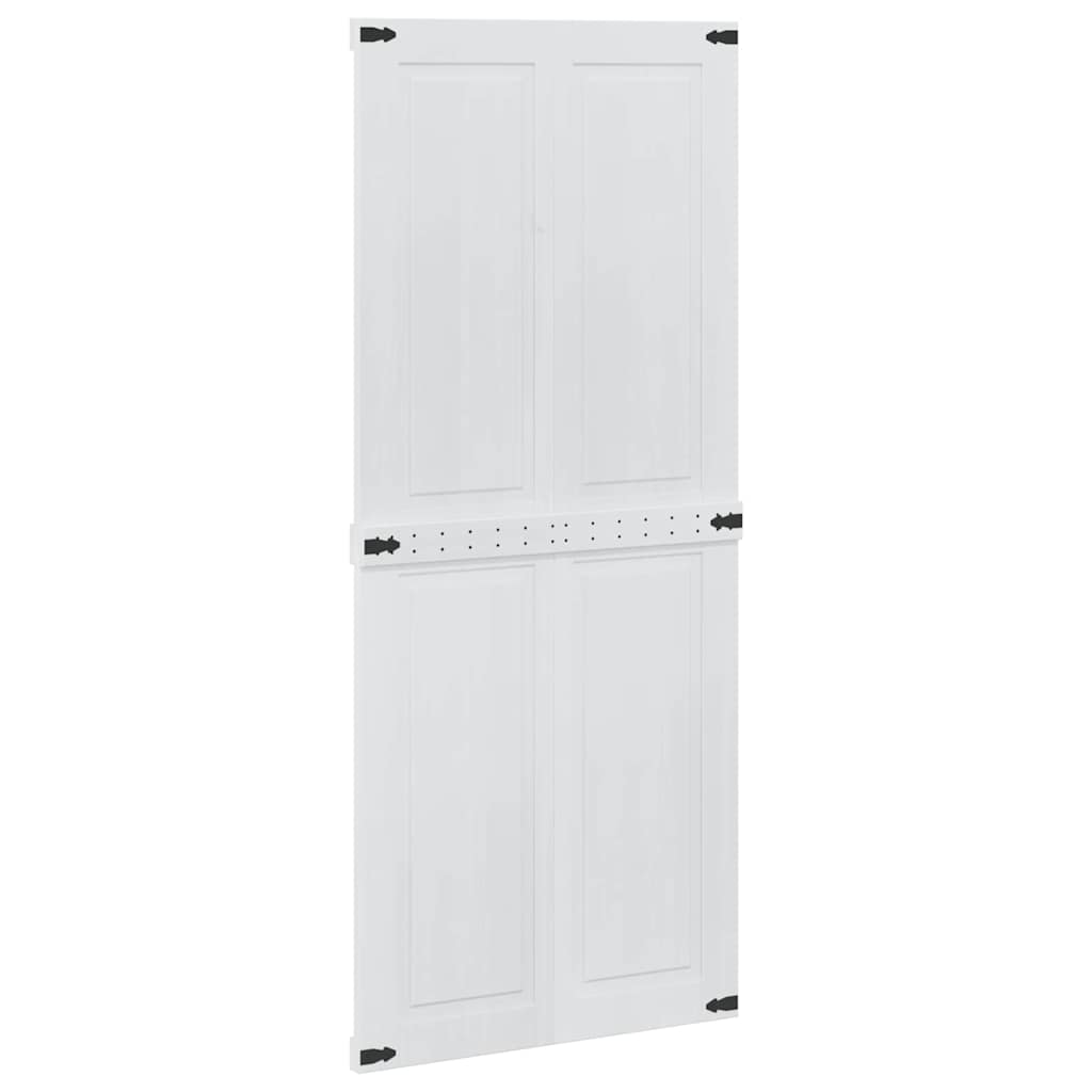 vidaXL Drzwi do stodoły Corona Biały 90 x 210 cm Lite drewno sosnowe