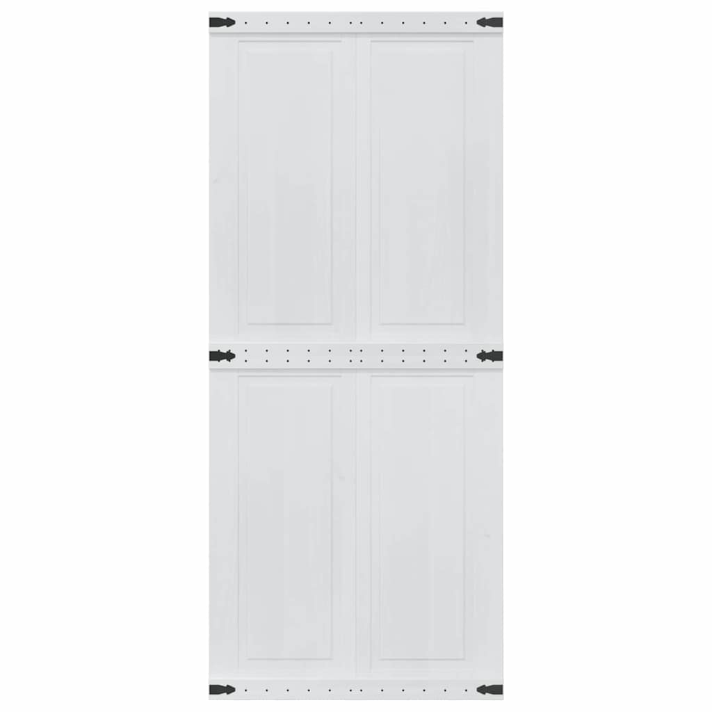 vidaXL Drzwi do stodoły Corona Biały 90 x 210 cm Lite drewno sosnowe