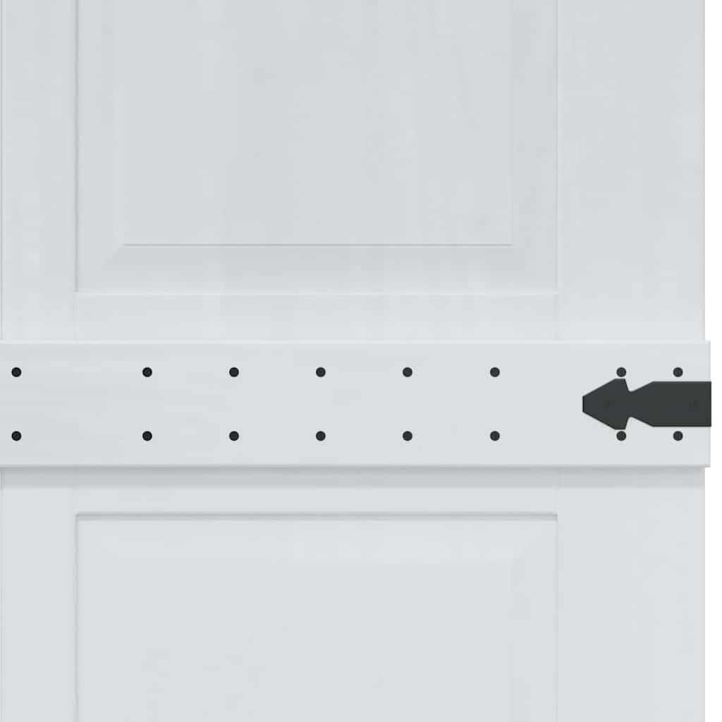 vidaXL Drzwi do stodoły Corona Biały 100 x 210 cm Lite drewno sosnowe