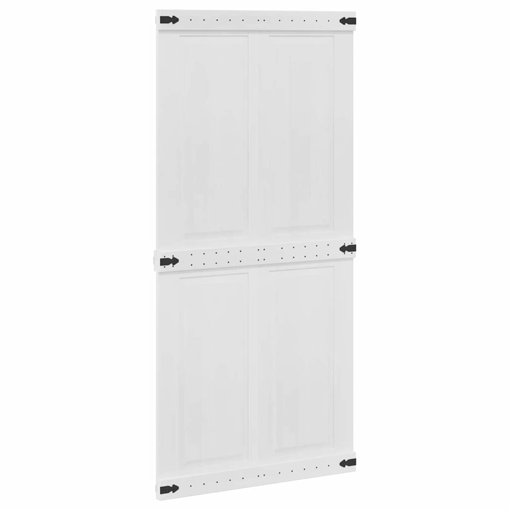 vidaXL Drzwi do stodoły Corona Biały 100 x 210 cm Lite drewno sosnowe