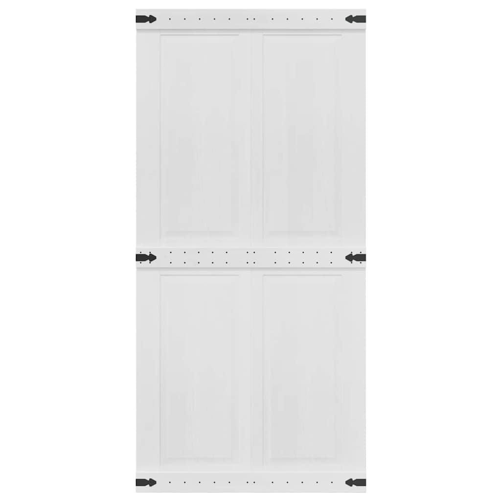 vidaXL Drzwi do stodoły Corona Biały 100 x 210 cm Lite drewno sosnowe