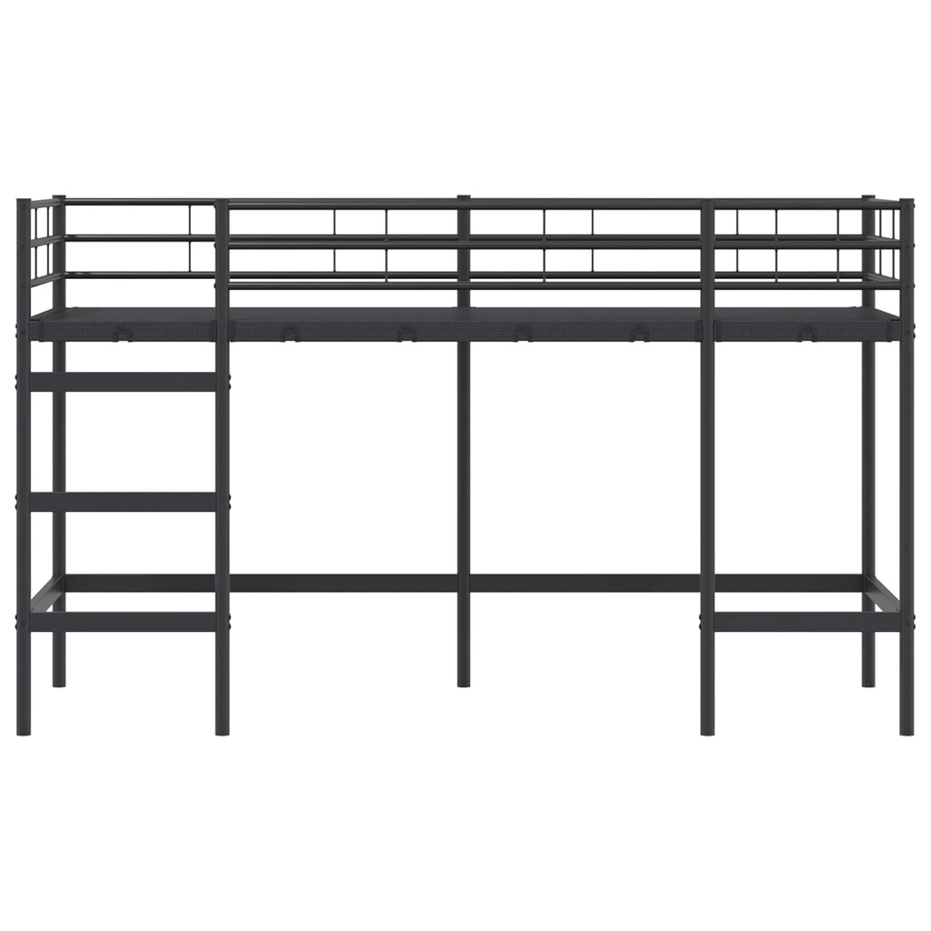 vidaXL Łóżko piętrowe dla dzieci Czarny 74,5 x 190 cm Stal