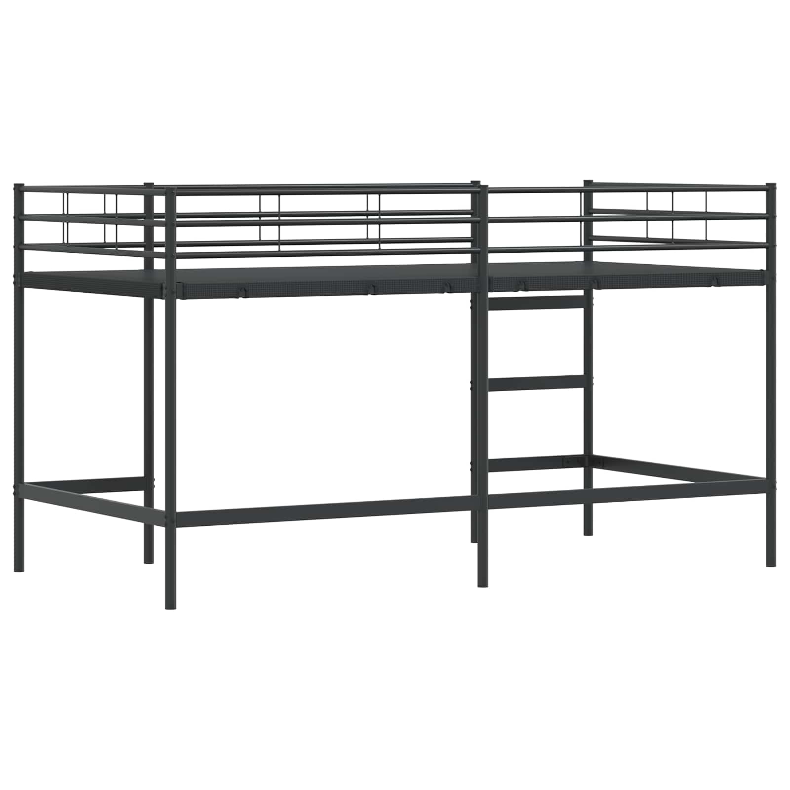 vidaXL Łóżko piętrowe dla dzieci Czarny 79,5 x 200 cm Stal