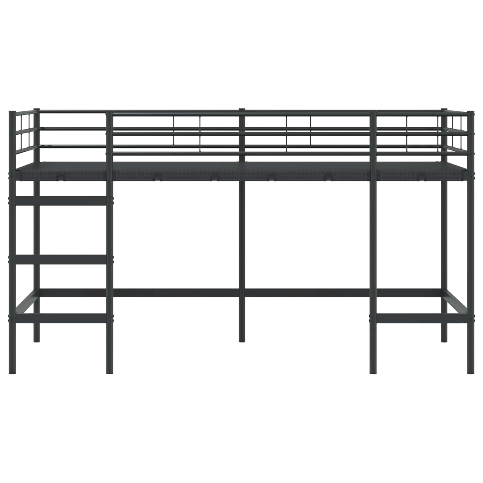 vidaXL Łóżko piętrowe dla dzieci Czarny 79,5 x 200 cm Stal
