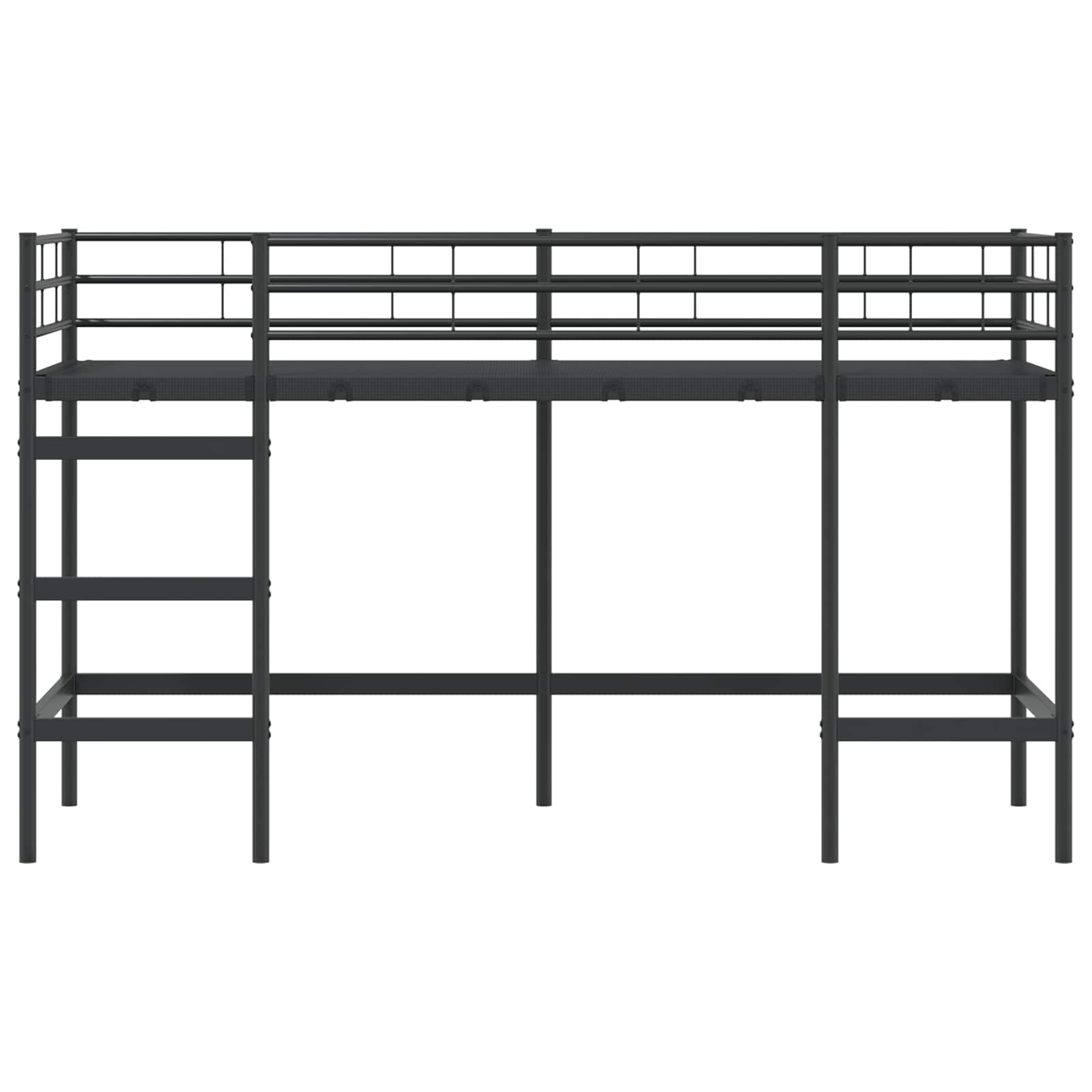 vidaXL Łóżko piętrowe dla dzieci Czarny 90 x 190 cm Stal