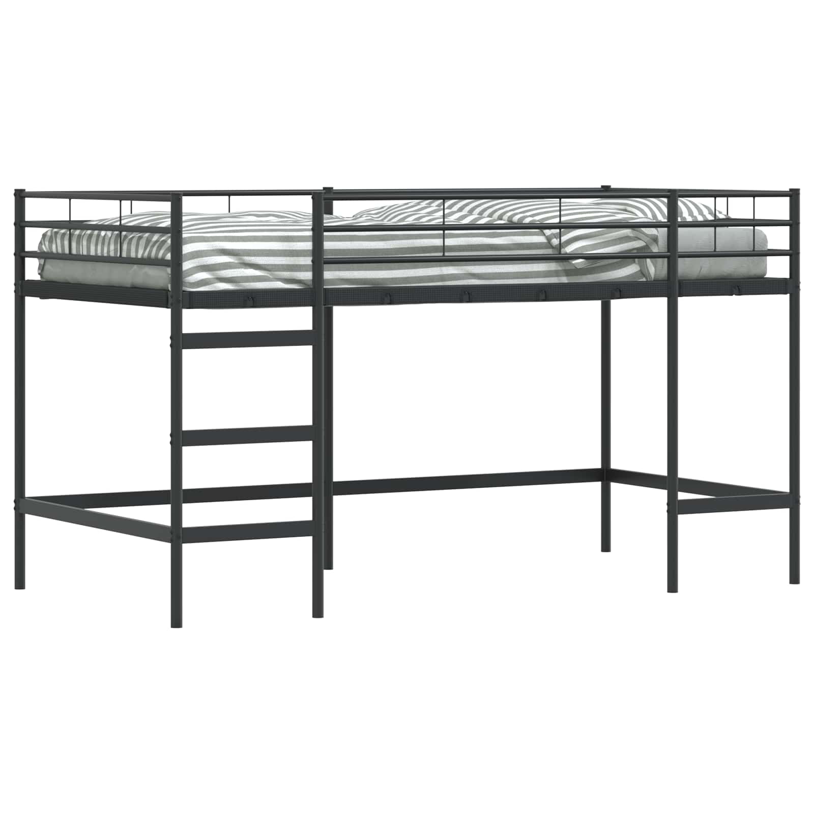 vidaXL Łóżko piętrowe dla dzieci Czarny 90 x 200 cm Stal
