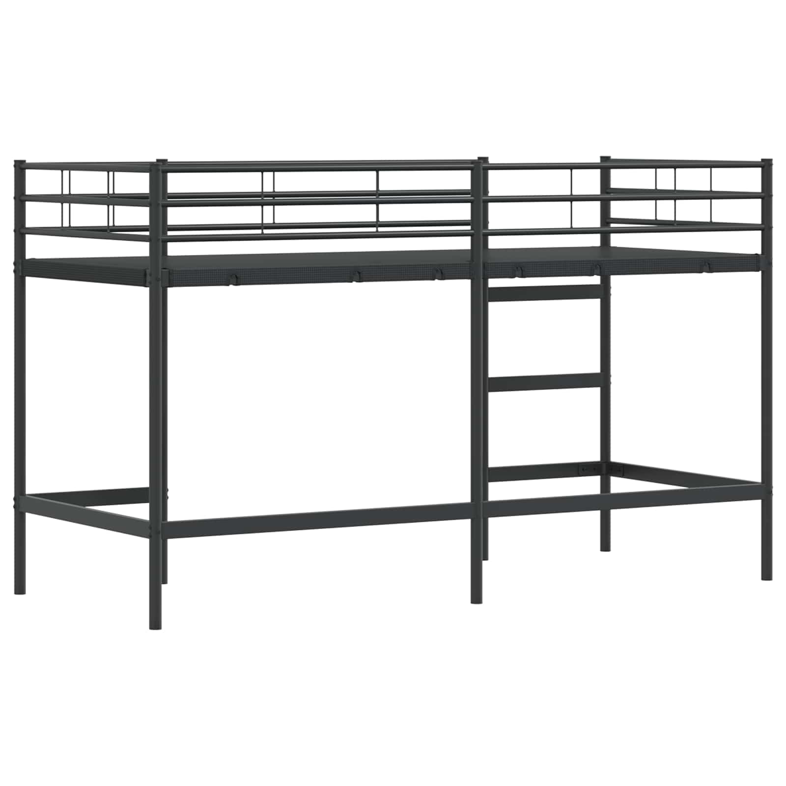 vidaXL Łóżko piętrowe dla dzieci Czarny 99,5 x 190 cm Stal