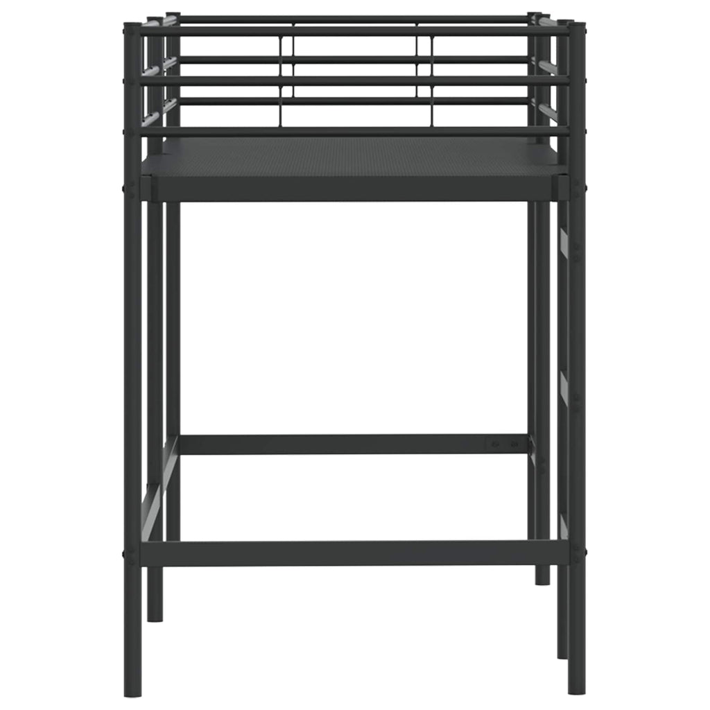 vidaXL Łóżko piętrowe dla dzieci Czarny 99,5 x 190 cm Stal