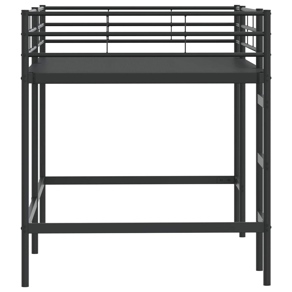 vidaXL Łóżko piętrowe dla dzieci Czarny 107 x 200 cm Stal