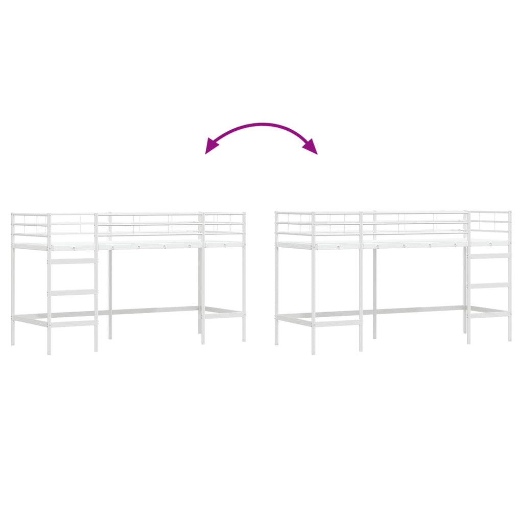 vidaXL Łóżko piętrowe dla dzieci Biały 74,5 x 190 cm Stal