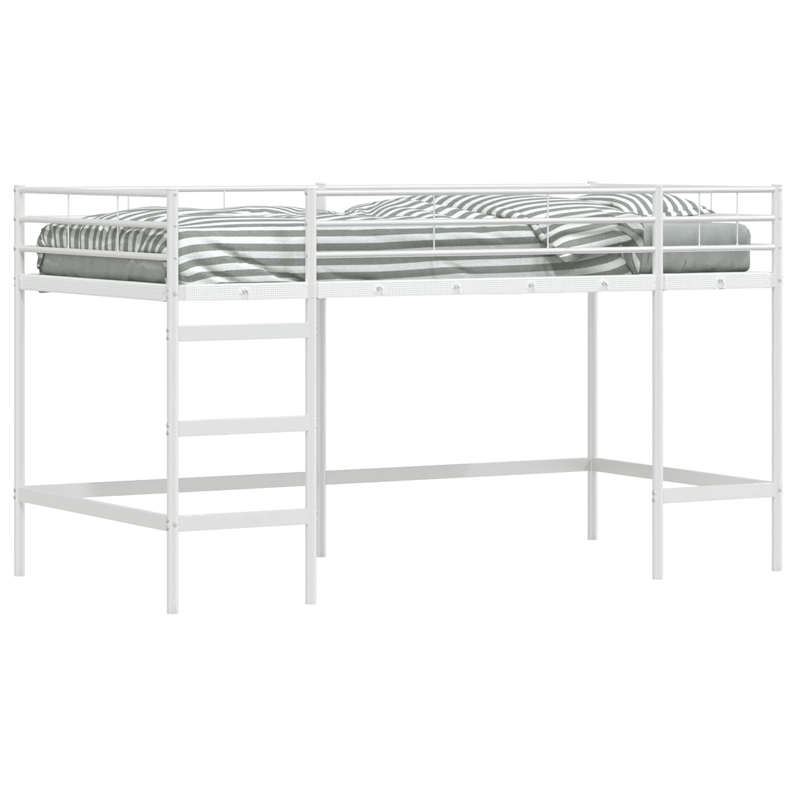 vidaXL Łóżko piętrowe dla dzieci Biały 79,5 x 200 cm Stal