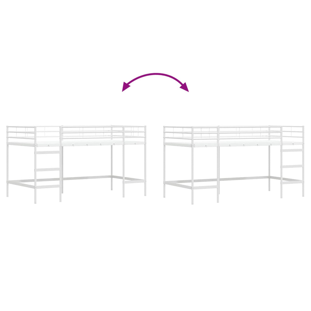 vidaXL Łóżko piętrowe dla dzieci Biały 79,5 x 200 cm Stal