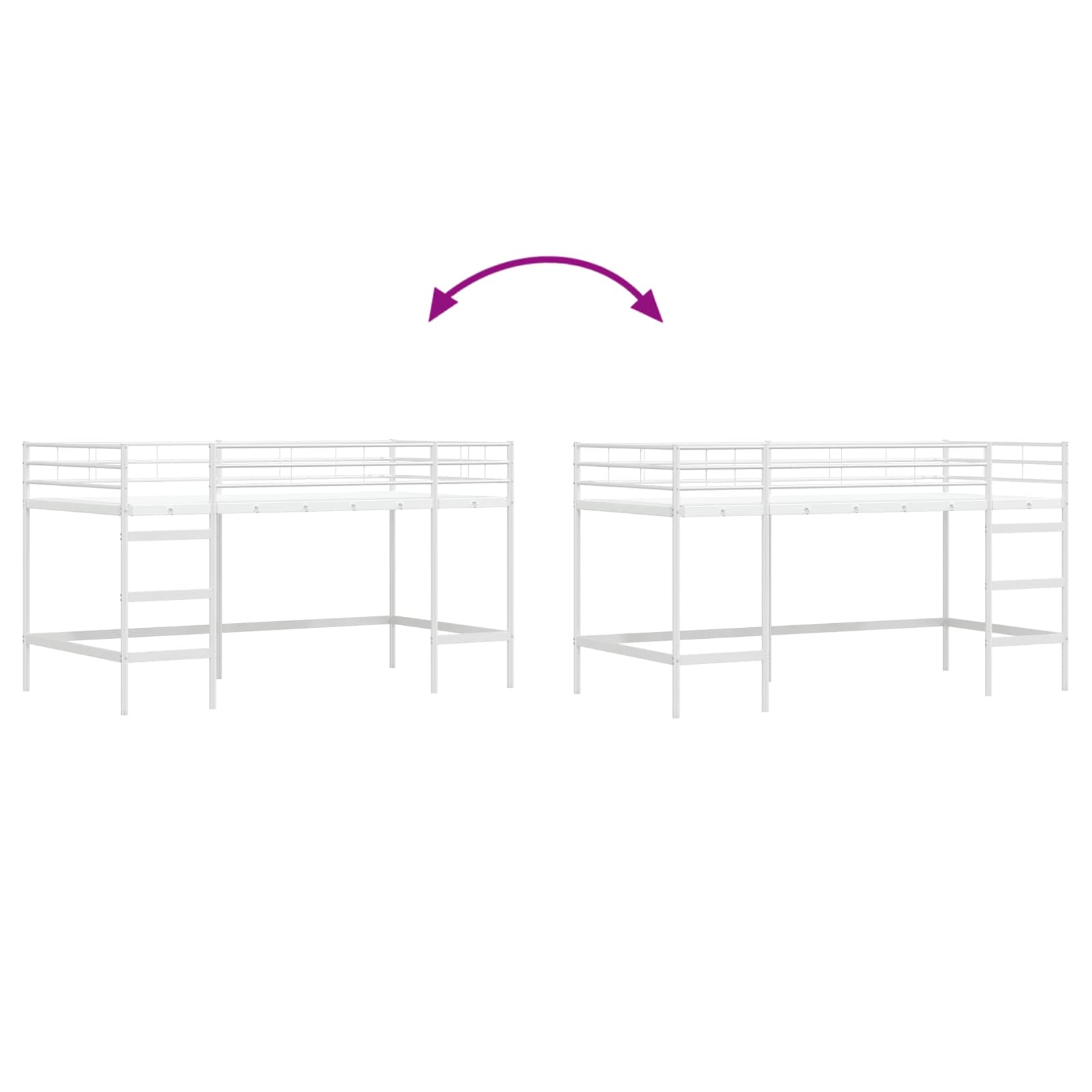 vidaXL Łóżko piętrowe dla dzieci Biały 79,5 x 200 cm Stal