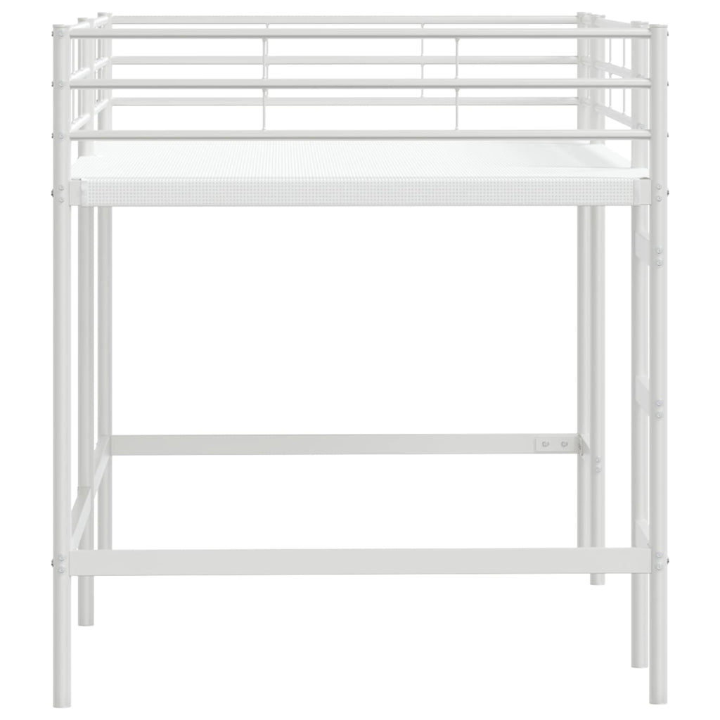 vidaXL Łóżko piętrowe dla dzieci Biały 79,5 x 200 cm Stal