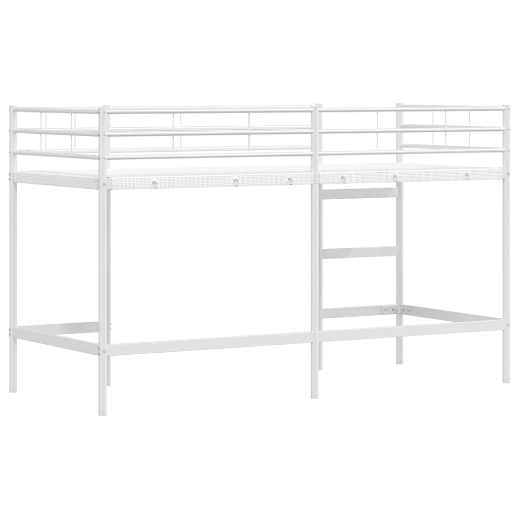 vidaXL Łóżko piętrowe dla dzieci Biały 99,5 x 190 cm Stal