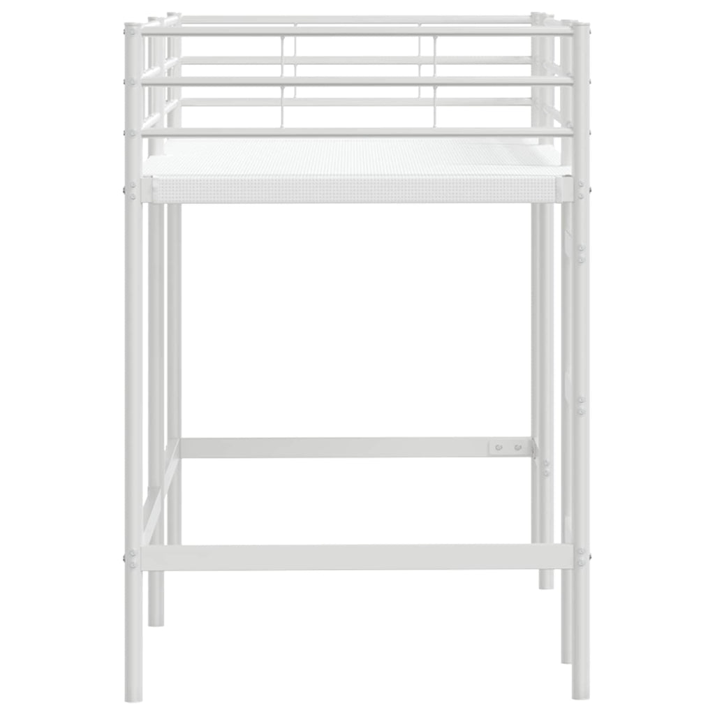 vidaXL Łóżko piętrowe dla dzieci Biały 99,5 x 190 cm Stal