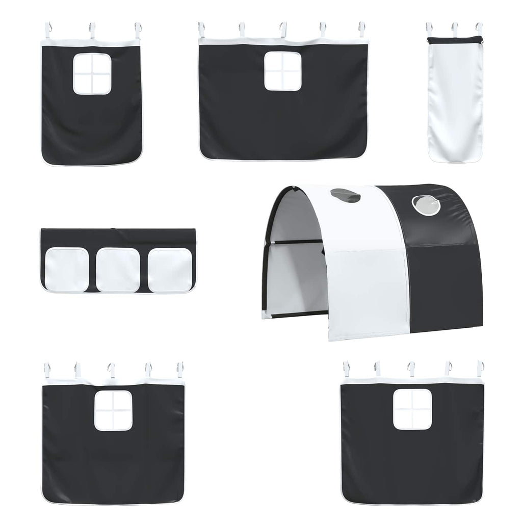 vidaXL Łóżko piętrowe dla dzieci Gładki Czarny 75 x 190 cm Metal