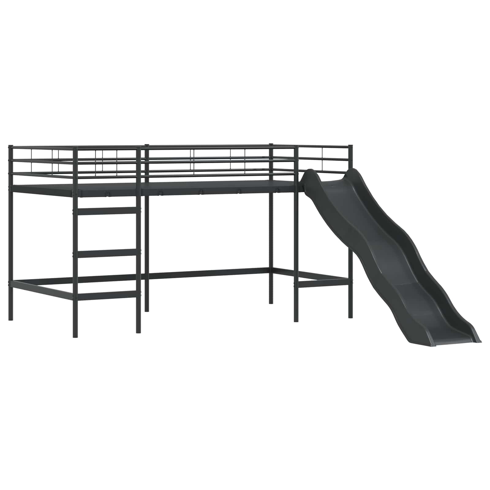 vidaXL Łóżko piętrowe dla dzieci Czarny 107 x 200 cm Metal