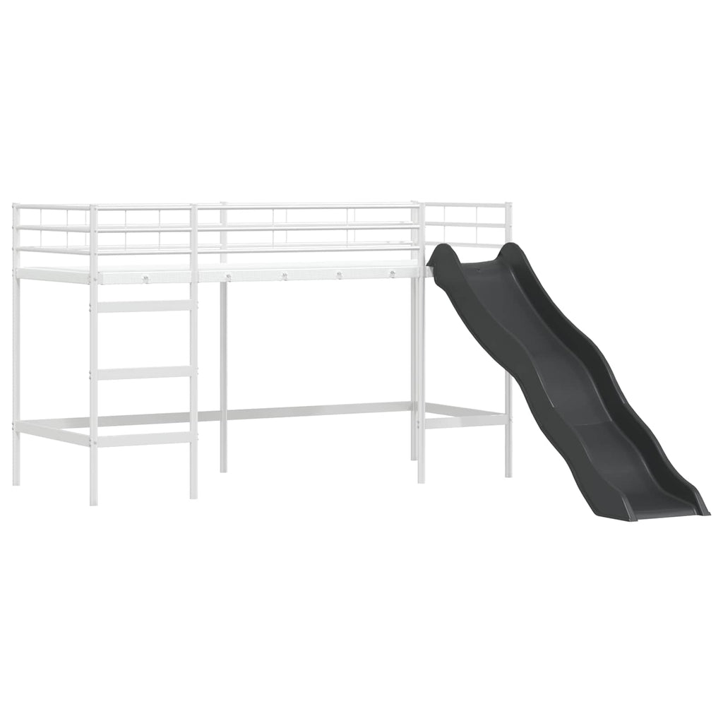 vidaXL Łóżko piętrowe dla dzieci Biały i czarny 75 x 190 cm Metal