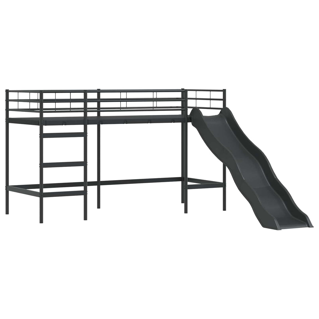 vidaXL Łóżko piętrowe dla dzieci Czarny 75 x 190 cm Metal