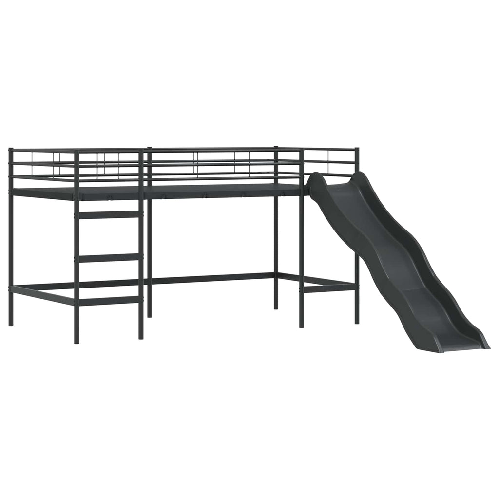 vidaXL Łóżko piętrowe dla dzieci Czarny i niebieski 80 x 200 cm Metal