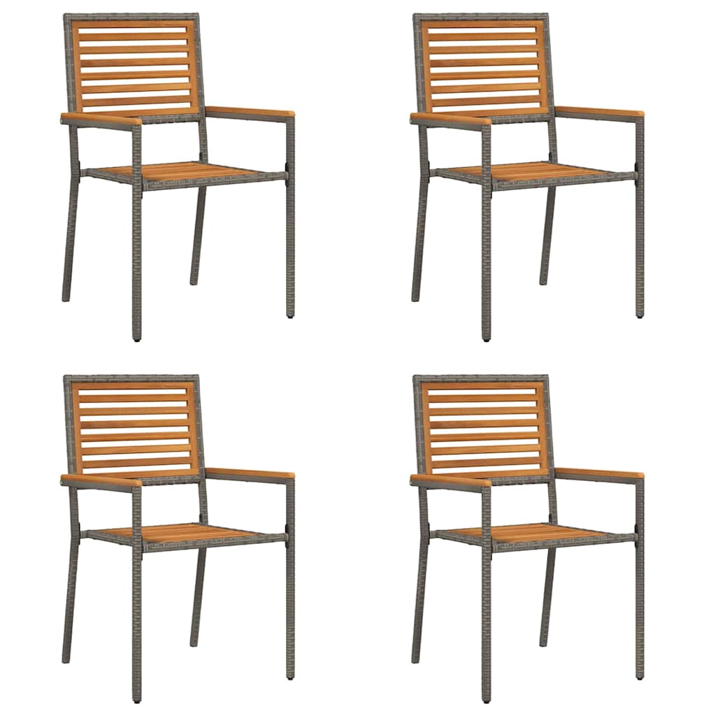 vidaXL Zestaw krzeseł ogrodowych 4 pcs Brązowy i szary 54 x 56 x 90 cm