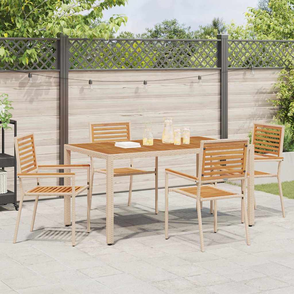 vidaXL Zestaw krzeseł ogrodowych 4 pcs Brązowy i beżowy