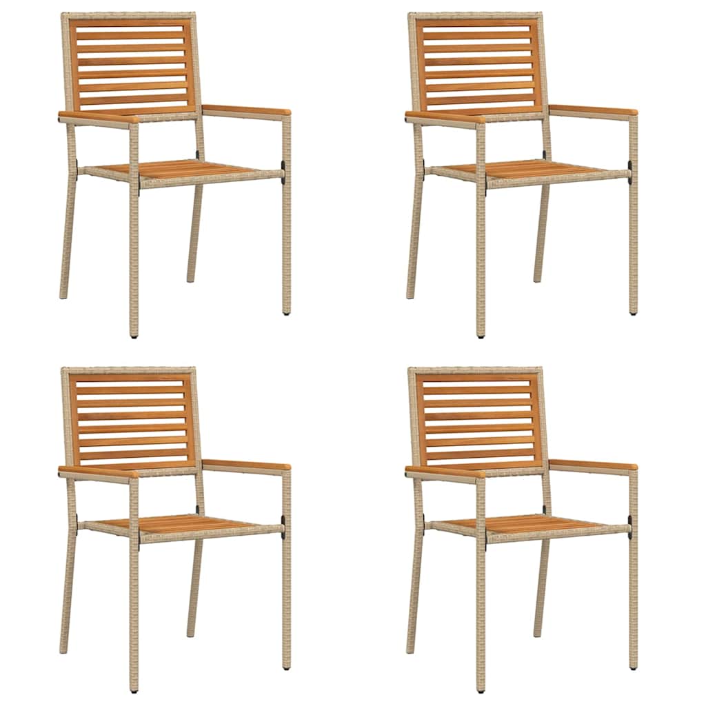 vidaXL Zestaw krzeseł ogrodowych 4 pcs Brązowy i beżowy