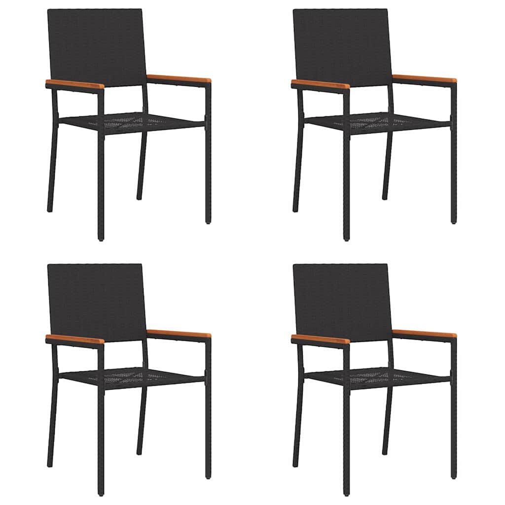 vidaXL Zestaw krzeseł ogrodowych 4 pcs Czarny i Brązowy